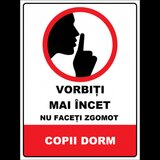 Placuta vorbiti mai incet nu faceti zgomot copii dorm